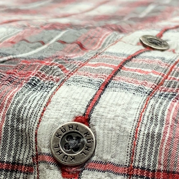 KUHL Plaid Checkered Button Up Shirt Size Medium - Picture 4 of 6